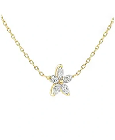 Vrai Lab-grown Diamond Blossom Necklace In 14k Gold, .50ctw Marquise Lab Grown Diamonds, 18