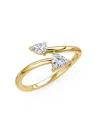 Vrai Lab-grown Diamond Bypass Cuff Ring In 14k Yellow Gold, .32ctw Pear & Trillion Lab Grown Diamonds In K Yellow Gold
