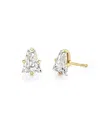 Vrai Iconic Lab-grown Diamond Stud Earrings In 14k Yellow And White Gold, 1.5ctw Keystone Lab Grown Diamo In K Yellow Gold