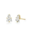 Vrai Iconic Lab-grown Diamond Stud Earrings In 14k Yellow And White Gold, 1.5ctw Keystone Lab Grown Diamo In Gold