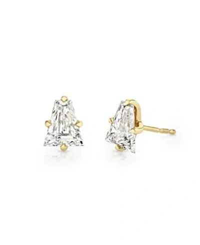 Vrai Lab Grown Diamond Keystone Iconic Stud Earrings In 14k White Gold And Gold, 1.5 Ct. T. W. In K Yellow Gold