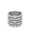 Vrai Lab Grown Diamond Round Brilliant 5 Row Pave Ring In 14k White Gold, 7.80 Ct. T. W.