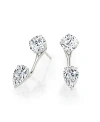 Vrai Lab Grown Diamond Round Brilliant & Pear Solitaire Stud & Ear Jacket Earrings In 14k White Gold And