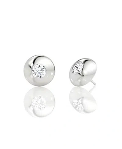 Vrai Lab Grown Diamond Round Brilliant Dome Stud Earrings In 14k White Gold, 1.0 Ct. T.w. In Metallic