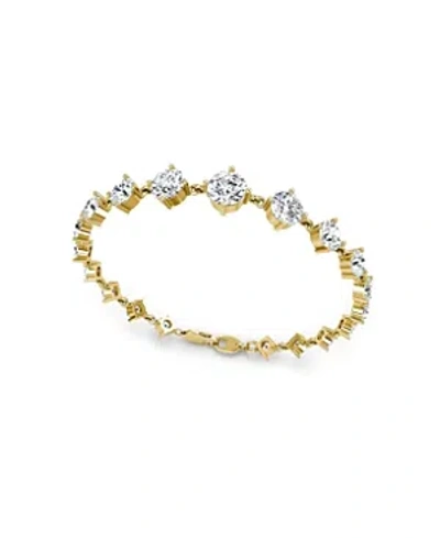 Vrai Lab Grown Diamond Round Brilliant Infinity Linked Tennis Bracelet In 14k White Gold And Gold, 6.60 C In K Yellow Gold