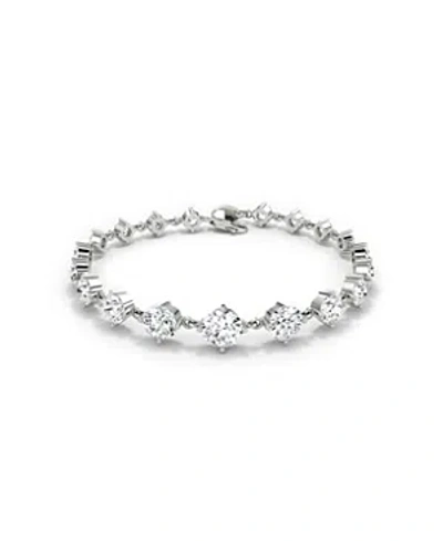 Vrai Lab Grown Diamond Round Brilliant Infinity Linked Tennis Bracelet In 14k White Gold And Gold, 6.60 C In Metallic