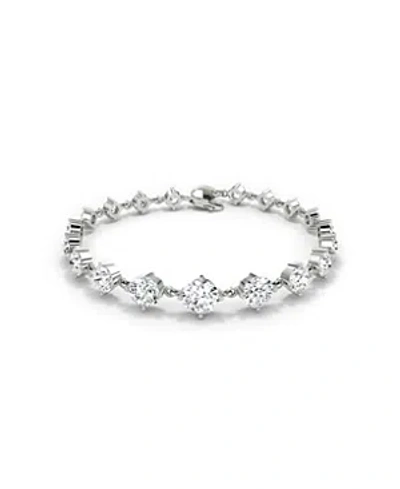 Vrai Lab Grown Diamond Round Brilliant Infinity Linked Tennis Bracelet In 14k White Gold And Gold, 6.60 C