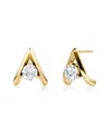 Vrai Signature Drop Earring In 14k White Gold, 6.0ctw Round Brilliant & Pear Lab Grown Diamonds In K Yellow Gold