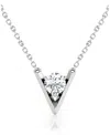 Vrai V Necklace In 14k Yellow Gold, .50ctw Round Brilliant Lab Grown Diamond, 16-18 In K White Gold