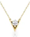 Vrai V Necklace In 14k Yellow Gold, .50ctw Round Brilliant Lab Grown Diamond, 16-18
