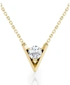 Vrai Lab Grown Diamond Round Brilliant V Necklace In 14k White Gold And Gold, .50 Ct. T.w.