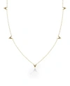 Vrai Lab Grown Diamond Round Brilliant V Petite Station Necklace In 14k Gold, .10 Ct. T. W.