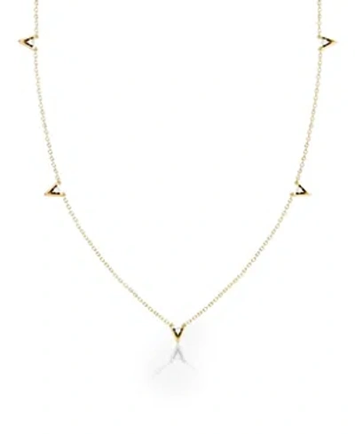 Vrai Lab Grown Diamond Round Brilliant V Petite Station Necklace In 14k Gold, .10 Ct. T.w.