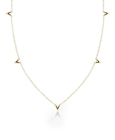 Vrai Lab Grown Diamond Round Brilliant V Petite Station Necklace In 14k Gold, .10 Ct. T. W. In Gold