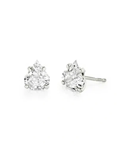 Vrai Lab Grown Diamond Shield Iconic Stud Earrings In 14k White Gold And Gold, 1.5 Ct. T.w. In Gray