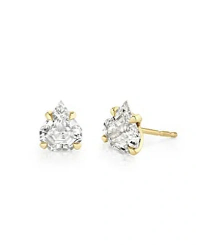 Vrai Lab Grown Diamond Shield Iconic Stud Earrings In 14k White Gold And Gold, 1.5 Ct. T.w.