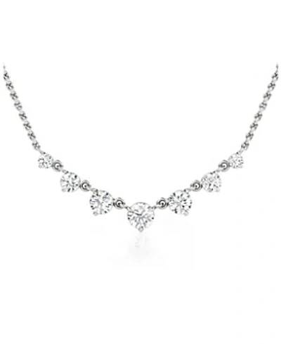 Vrai Linked Lab-grown Diamond Tennis Necklace, .85ctw Round Brilliant Lab Grown Diamonds In White Gold