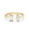 Vrai Mixed Lab-grown Diamond Cuff Ring In 14k Yellow Gold, .50ctw Baguette & Marquise Lab Grown Diamonds