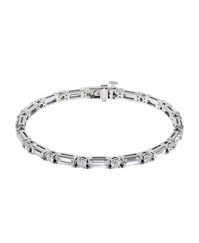 Vrai Mixed Shape Bracelet, 5.6ctw Baguette & Brilliant Round Lab Grown Diamonds In Large " - K White Gold