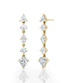 Vrai Mixed Shape Pave Dangle Earrings With Shield Drop In 14k White Gold, 3.0ctw Lab Grown Diamonds In K Yellow Gold