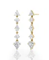 Vrai Mixed Shape Pave Dangle Earrings With Shield Drop In 14k White Gold, 3.0ctw Lab Grown Diamonds In K Yellow Gold