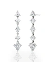 Vrai Mixed Shape Pave Dangle Earrings With Shield Drop In 14k White Gold, 3.0ctw Lab Grown Diamonds In White