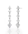 Vrai Mixed Shape Pave Dangle Earrings With Shield Drop In 14k White Gold, 3.0ctw Lab Grown Diamonds In K White Gold