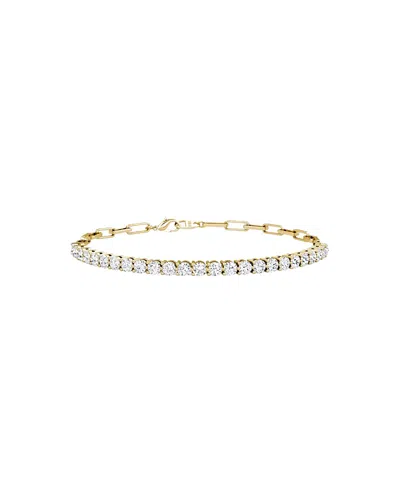 Vrai Paperclip Tennis Bracelet, Medium In 14k Gold, 2.4ctw Round Brilliant Lab Grown Diamonds