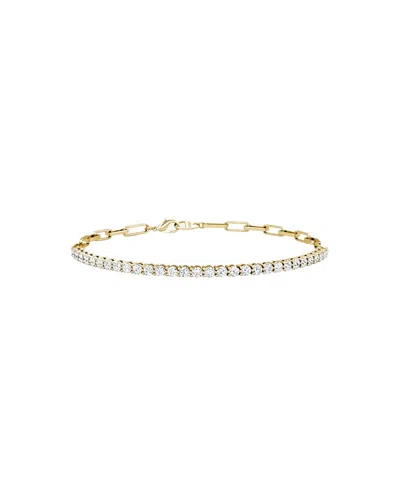 Vrai Paperclip Tennis Bracelet, Petite In 14k Gold, 1.2ctw Round Brilliant Lab Grown Diamonds