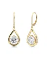 Vrai Pear Silhouette Earring In 14k Gold, 1.5ctw Round Brilliant Lab Created Diamonds In Gold