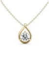 Vrai Pear Silhouette Necklace In 14k Gold 1.5ctw Round Brilliant & Pear Lab Created Diamonds In Gold