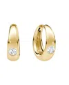 Vrai Petite Dome Hoop In 14k Yellow Gold, 0.20ctw Round Brilliant Lab Created Diamonds In Gold