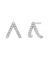 Vrai Reversed V Pave Huggie Earrings In 14k Yellow Gold, .24ctw Brilliant Round Lab Grown Diamonds In K White Gold