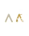 Vrai Reversed V Pave Huggie Earrings In 14k Yellow Gold, .24ctw Brilliant Round Lab Grown Diamonds