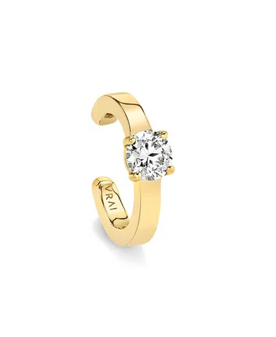 Vrai Round Brilliant Ear Cuff In 14k Yellow Gold, 0.25ctw Brilliant Round Lab Grown Diamond