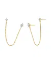 Vrai Shooting Star Draped Studs, 0.28 Ctw Marquise & Round Brilliant Lab Created Diamonds In Gold