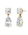 Vrai Signature Drop Earring In 14k Yellow And White Gold, 3.0ctw Round Brilliant & Pear Lab Grown Diamond In K Yellow Gold