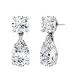 Vrai Signature Drop Earring In 14k White Gold, 3.0ctw Round Brilliant & Pear Lab Grown Diamonds