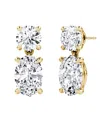 Vrai Signature Drop Earring In 14k White Gold, 1.5ctw Round Brilliant & Oval Lab Grown Diamonds In K Yellow Gold