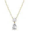Vrai Signature Duo Drop Necklace In 14k Yellow Gold, 1.5ctw Round Brilliant & Pear Lab Grown Diamonds In K Yellow Gold