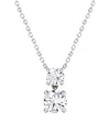 Vrai Signature Duo Drop Necklace In 14k White Gold, 1.5ctw Round Brilliant Lab Grown Diamonds