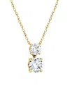 Vrai Signature Duo Drop Necklace In 14k White Gold, 1.5ctw Round Brilliant Lab Grown Diamonds In K Yellow Gold