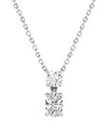Vrai Signature Duo Drop Necklace In 14k White Gold, .75ctw Round Brilliant & Oval Lab Grown Diamonds In K White Gold