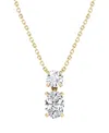 Vrai Signature Duo Drop Necklace In 14k Yellow Gold, 1.5ctw Round Brilliant & Oval Lab Grown Diamonds