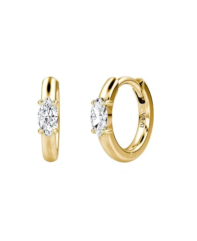 Vrai Solitaire Huggie Hoop In 14k Yellow Gold, 0.22ctw Marquise Lab Grown Diamonds