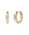Vrai Solitaire Huggie Hoop In 14k Yellow Gold, 0.2ctw Baguette Lab Grown Diamonds In Gold