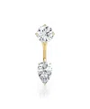 Vrai Solitaire Lab-grown Diamond Stud & Ear Jacket Earrings, 2.0ctw Round Brilliant & Pear Lab Grown Diam In K Yellow Gold