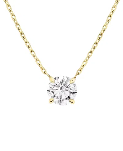 Vrai Solitaire Necklace In 14k Gold, 2ctw Round Brilliant Lab Grown Diamond