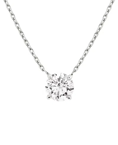 Vrai Solitaire Necklace In 14k Gold, 2ctw Round Brilliant Lab Grown Diamond In Metallic