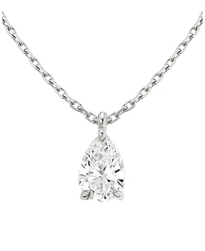 Vrai Solitaire Pendant In 14k Gold, 0.75ctw Pear Lab Grown Diamond In Metallic